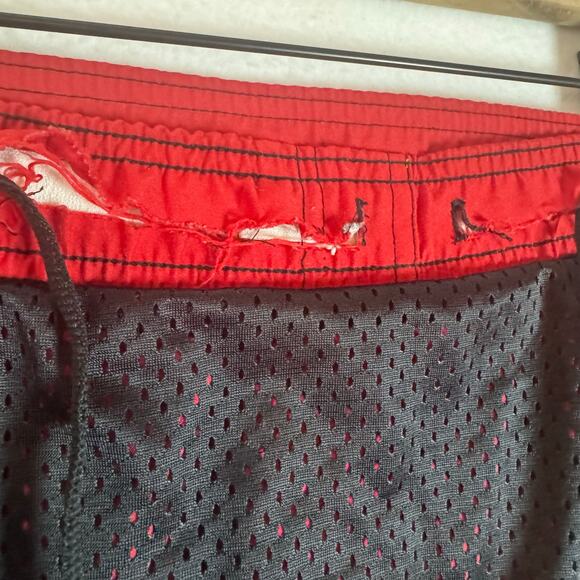 Vintage 90’s Nike Men’s Sz XXL Center Swoosh Swim Trunks Red Swimming - Picture 7 of 8